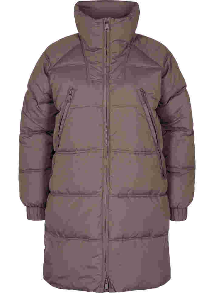 Winterjas met zakken en hoge kraag, Iron, Packshot image number 0