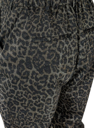 Pantalon court Maddison à paillettes et imprimé léopard, Lurex Leo, Packshot image number 3