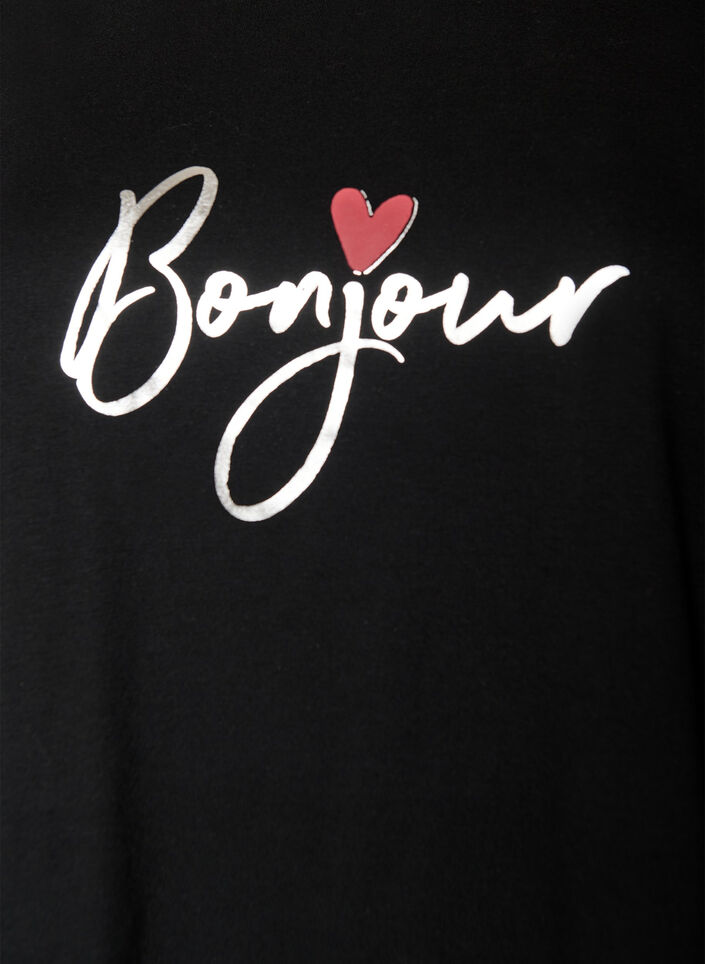 T-shirt met motief, Zwart, Packshot image number 2