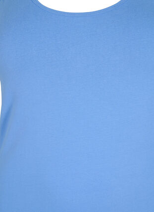 Effen gekleurd basic top in katoen, Blue Bonnet, Packshot image number 2