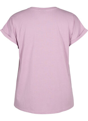 T-shirt met korte mouwen van katoenmix, Lavender Mist, Packshot image number 1