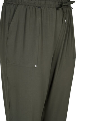 Pantalon avec poches et ourlet élastique, Dark Olive, Packshot image number 2