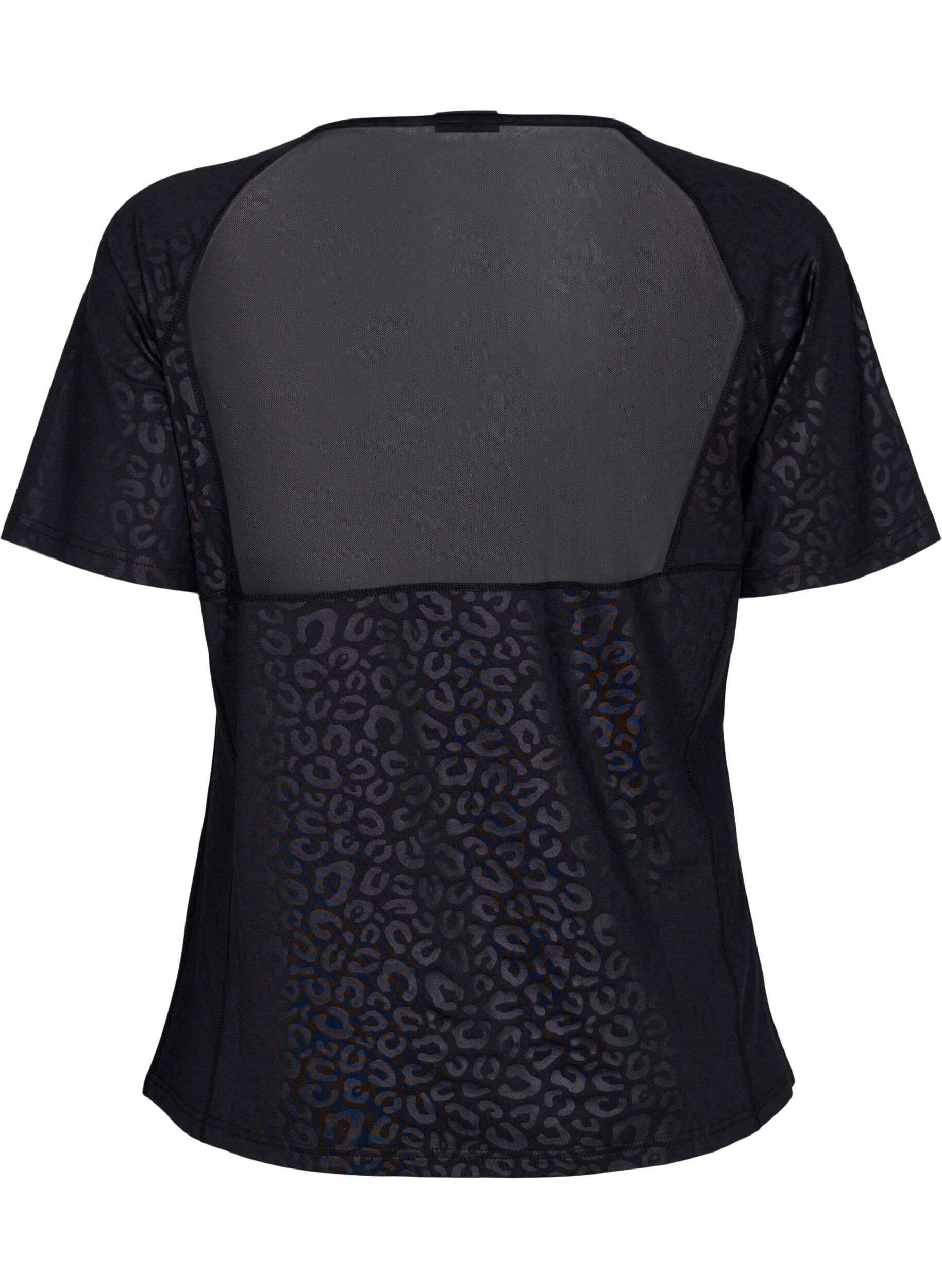ZizziSport T-shirt met print en mesh, Black, Packshot image number 1