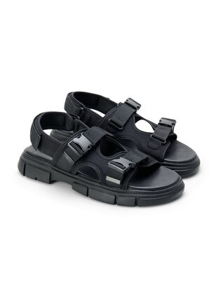 Brede sandaal, Black, Packshot image number 3