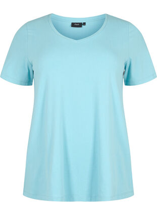 T-shirt en coton uni basique, Reef Waters, Packshot image number 0