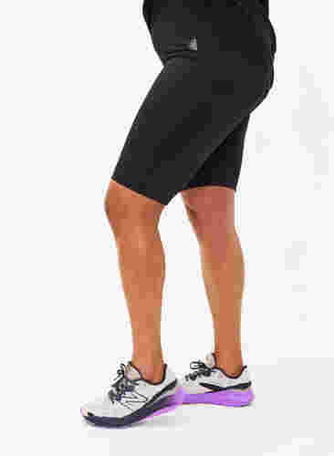 Lange strakke sport shorts, Black, Model image number 0