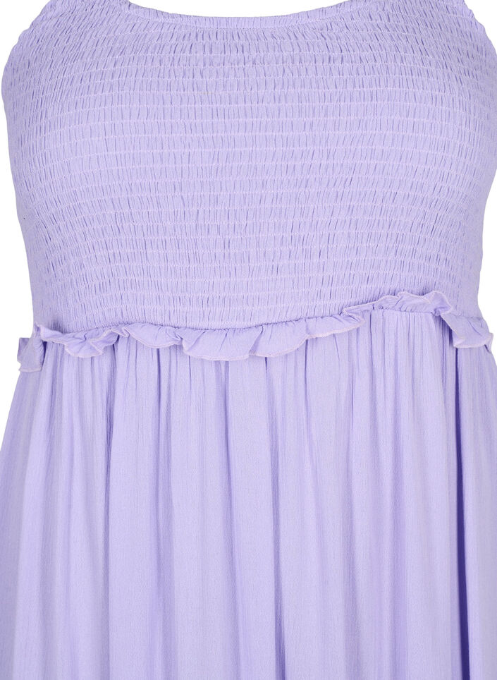 Robe midi en viscose avec smock, Lavender, Packshot image number 2
