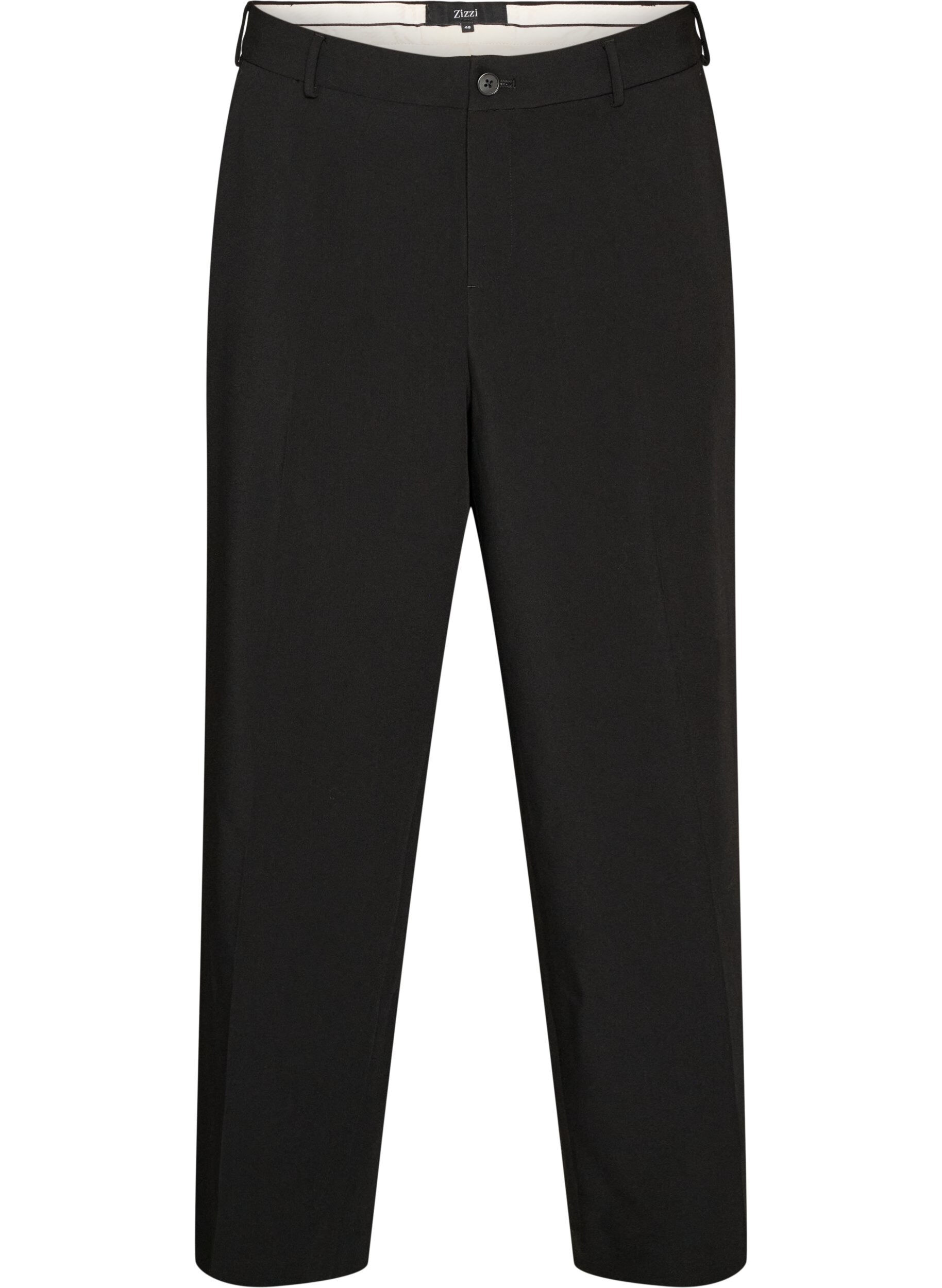 ZizziOp maat gemaakte broek met wijde pijpen en hoge taille, Zwart, Packshot image number 0