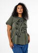 T-shirt van biologisch katoen met print, Groen, Model image number 0