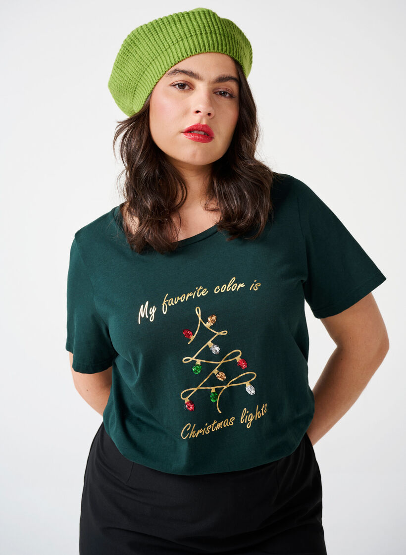 Kerst T-shirts in 100% katoen, Scarab w. Tree, Image image number 0