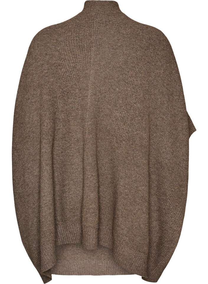 Cardigan met open voorkant en wijde mouwen, Bruin, Packshot image number 1