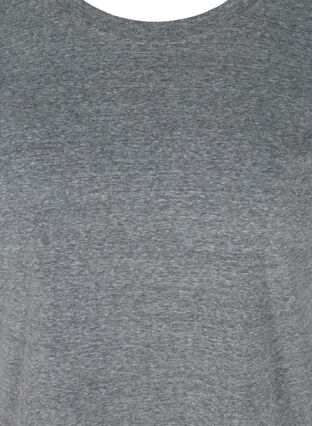 T-shirt chiné en coton, Black Melange, Packshot image number 2