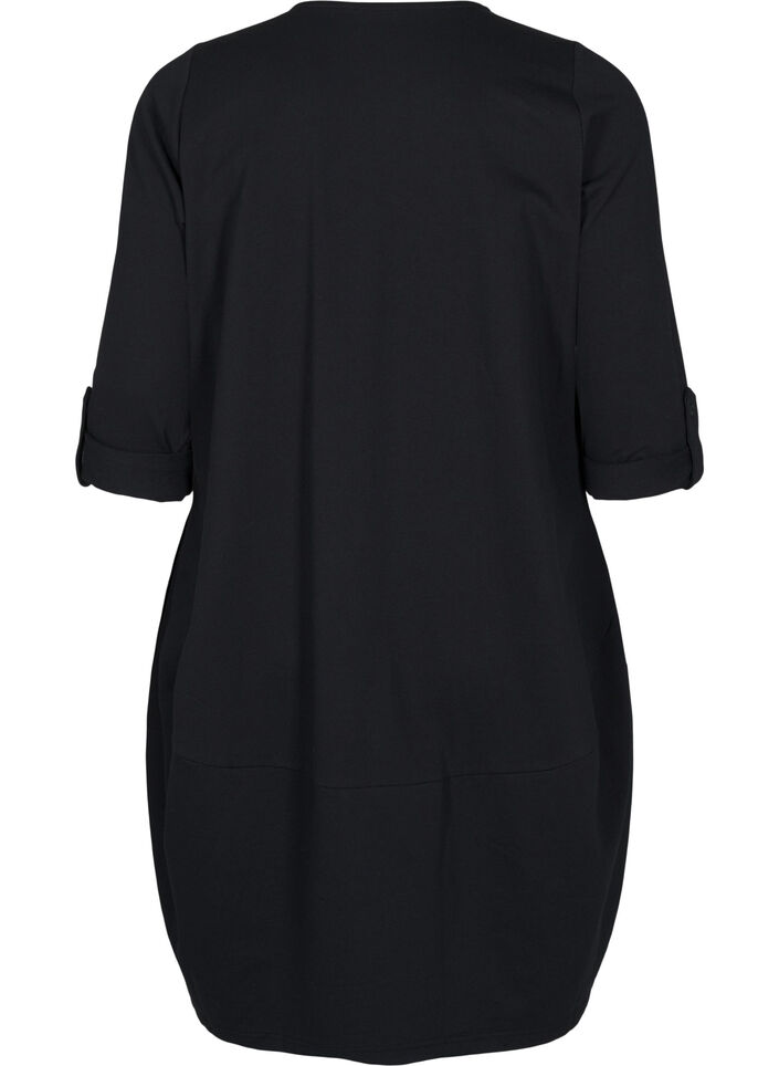 Ballonjurk met zakken, Zwart, Packshot image number 1