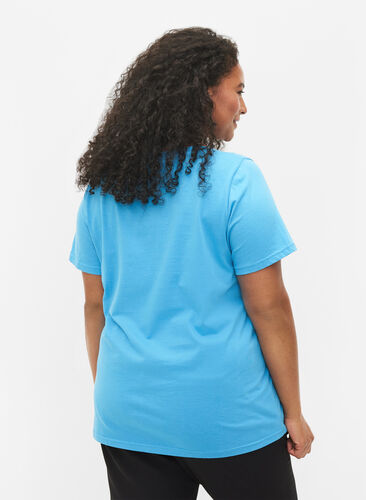 T-shirt basiques 2-pack en coton, Bonnie Blue/Black, Model image number 1