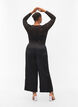 Pantalon en satin avec largeur, Black, Model image number 1