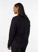 Cardigan en coton biologique avec broderie ajour&eacute;e, Noir, Model image number 2