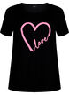 T-shirt en coton à col ras du cou avec impression, Black W. Heart L., Packshot image number 0