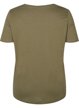 Katoenen t-shirt met korte mouwen en print, Ivy Green/Unique, Packshot image number 1