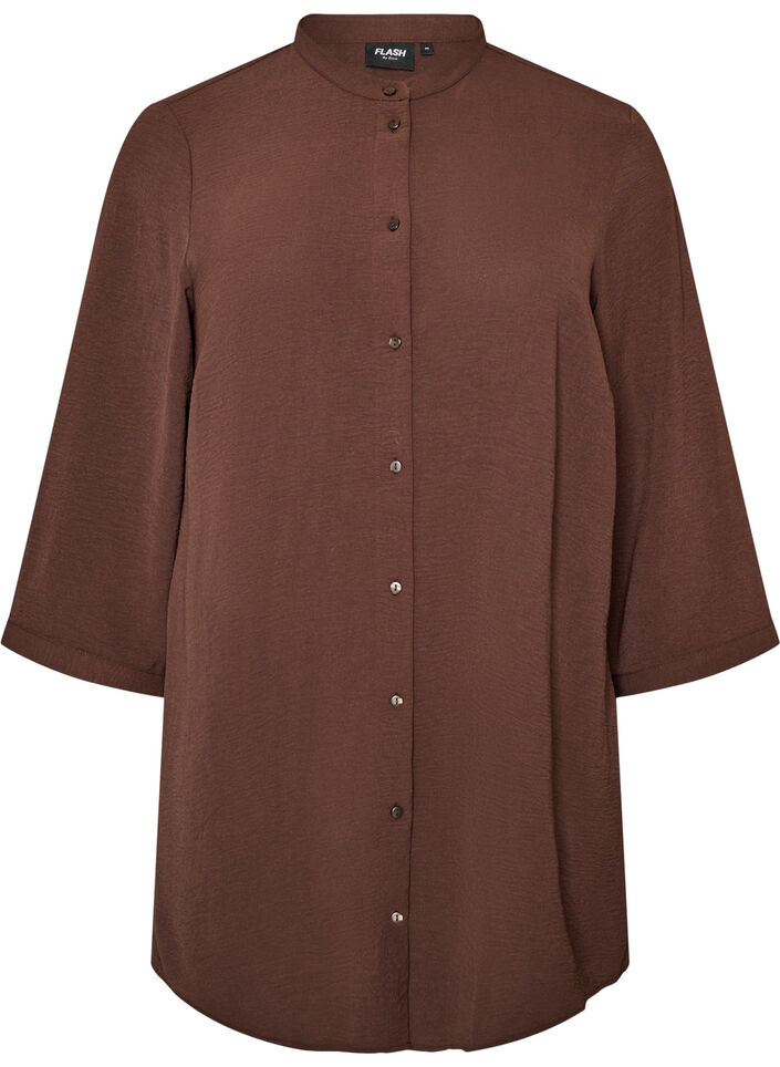 Tuniek met 3/4 mouwen, Bruin, Packshot image number 0