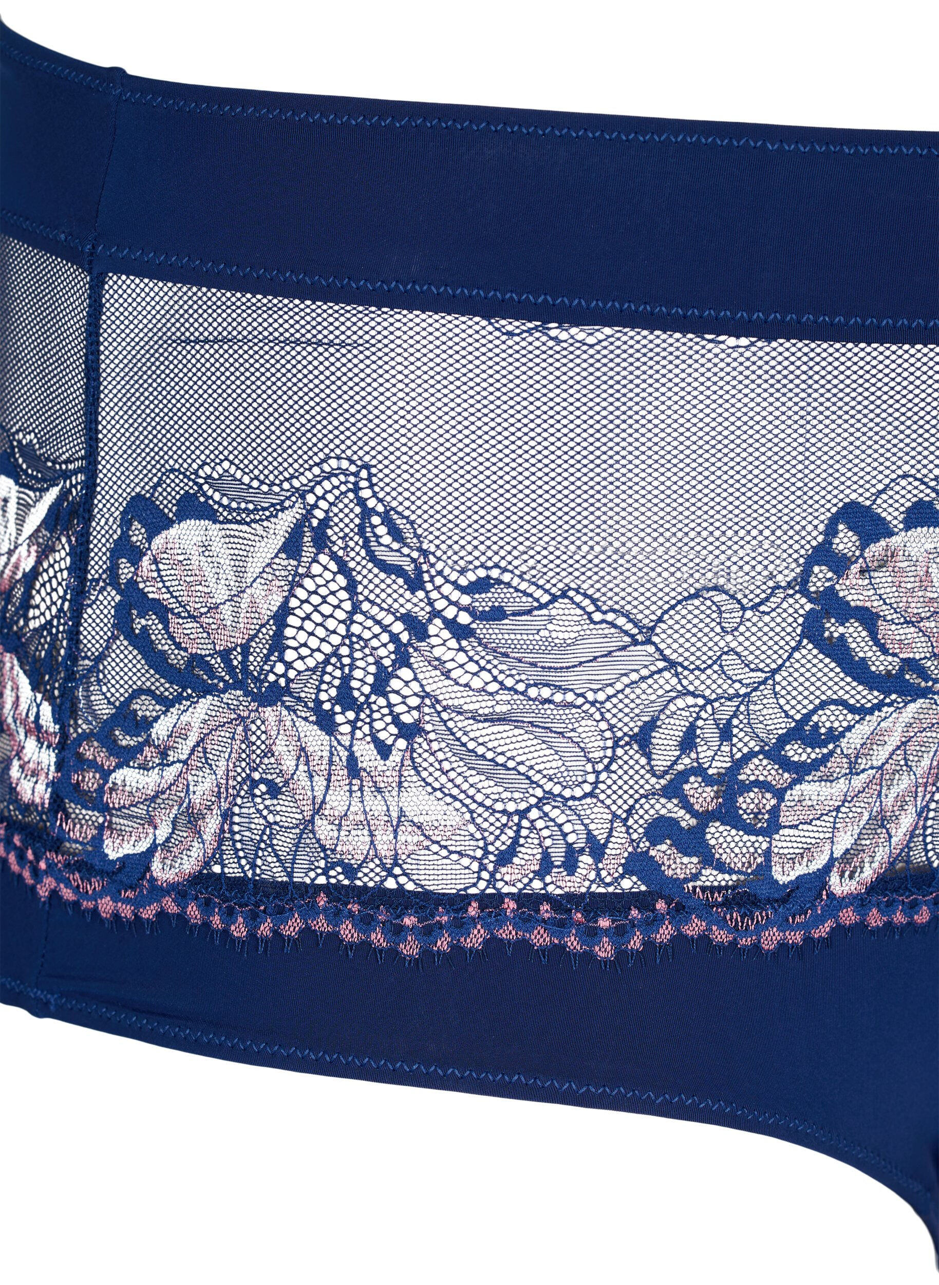 Zizzi Culotte hipster avec dentelle et taille r&eacute;guli&egrave;re, Medieval Blue, Packshot image number 2