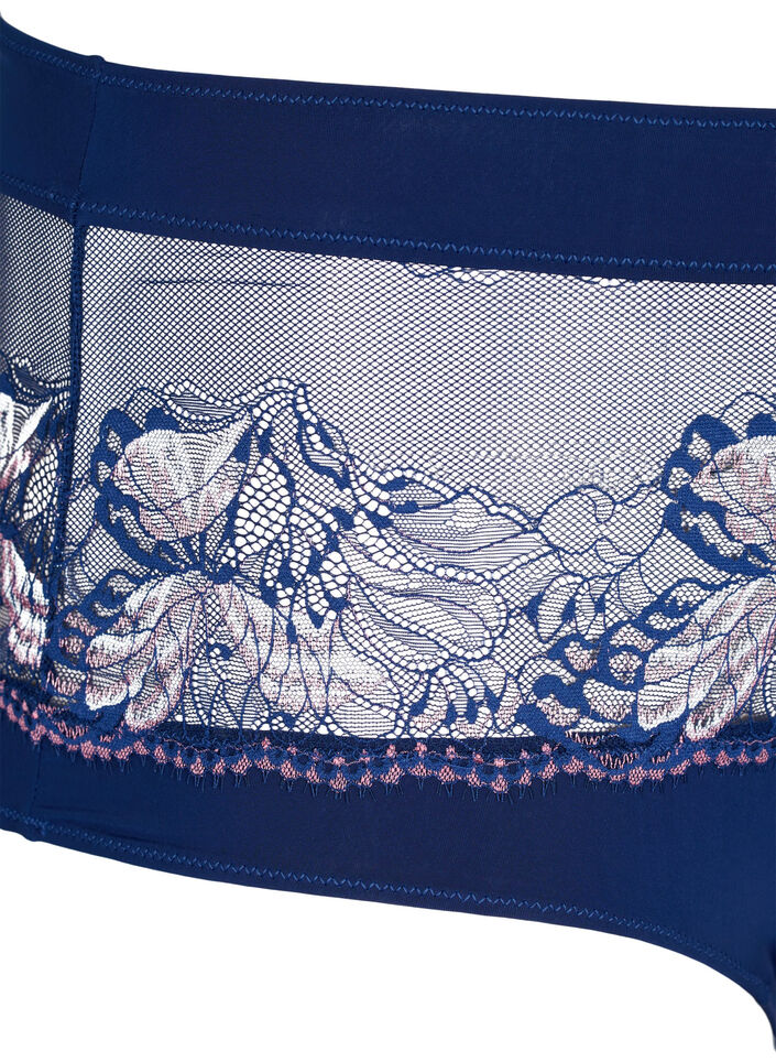 Culotte hipster avec dentelle et taille régulière, Medieval Blue, Packshot image number 2