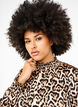 Gerimpelde blouse met luipaardprint, Bruin, Model image number 3