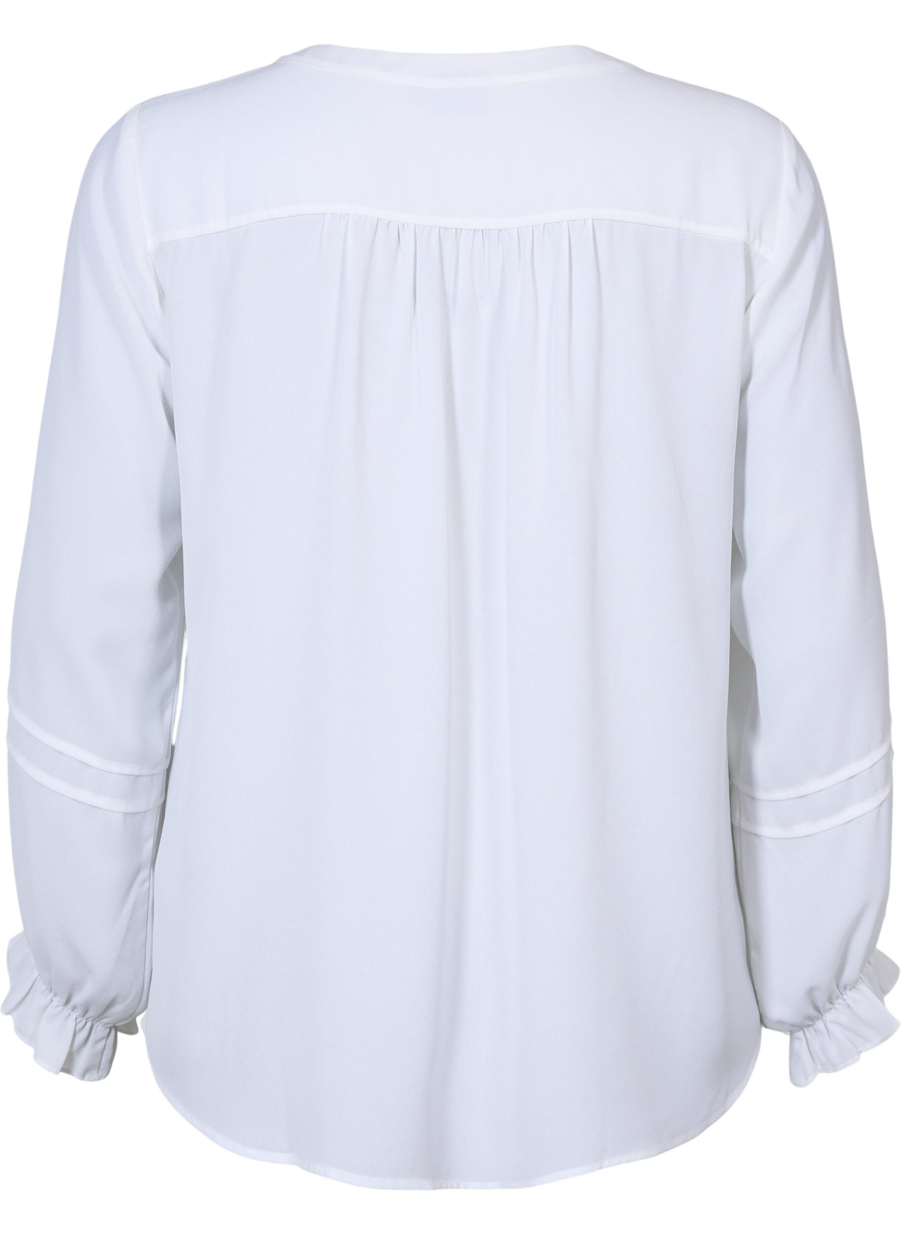 ZizziBlouse met lange mouwen en knoopsluiting, Bright White, Packshot image number 1