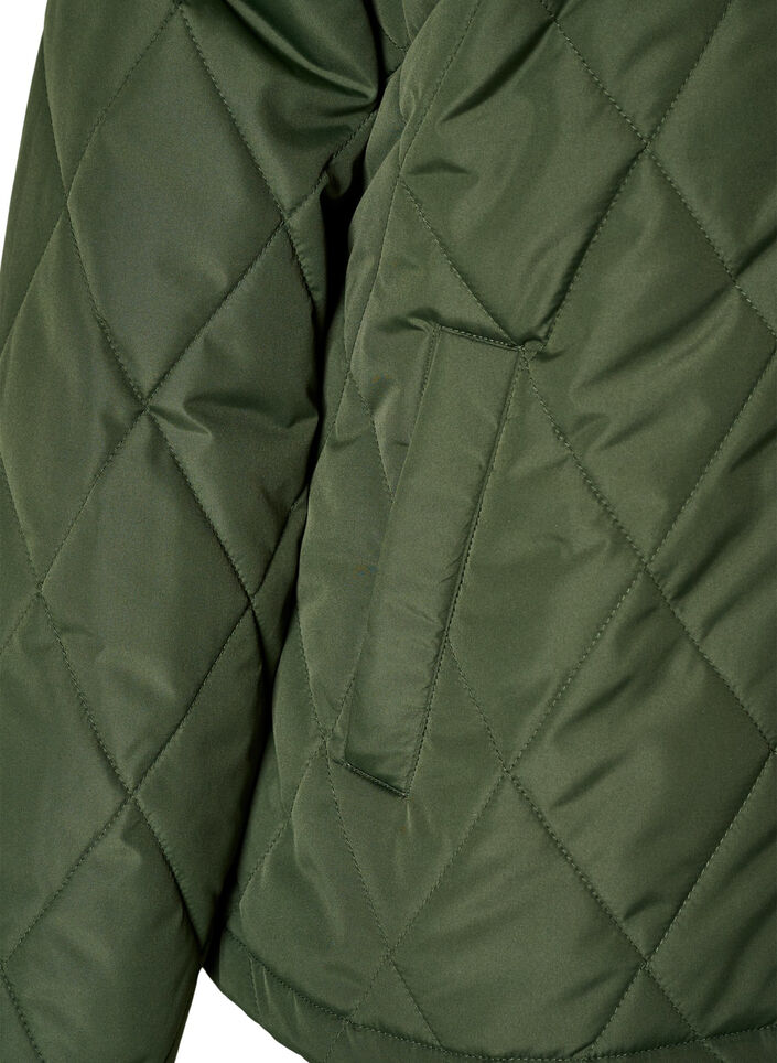Veste l&eacute;g&egrave;rement matelass&eacute;e en losange, Vert, Packshot