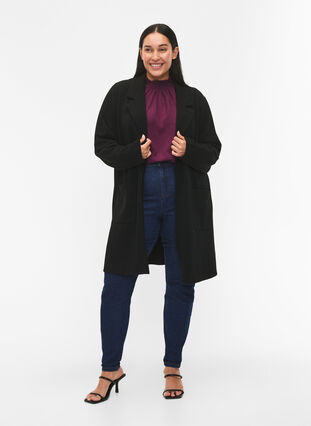 FLASH - Lange jas met zakken, Black, Model image number 2