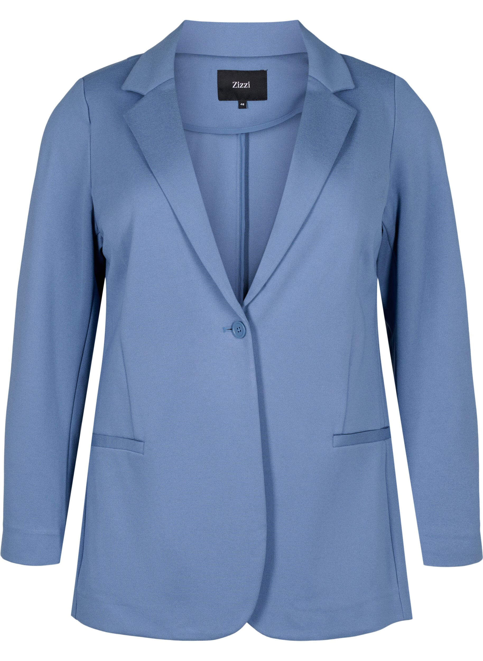 ZizziEenvoudige blazer met knoopsluiting, Blauw, Packshot image number 0