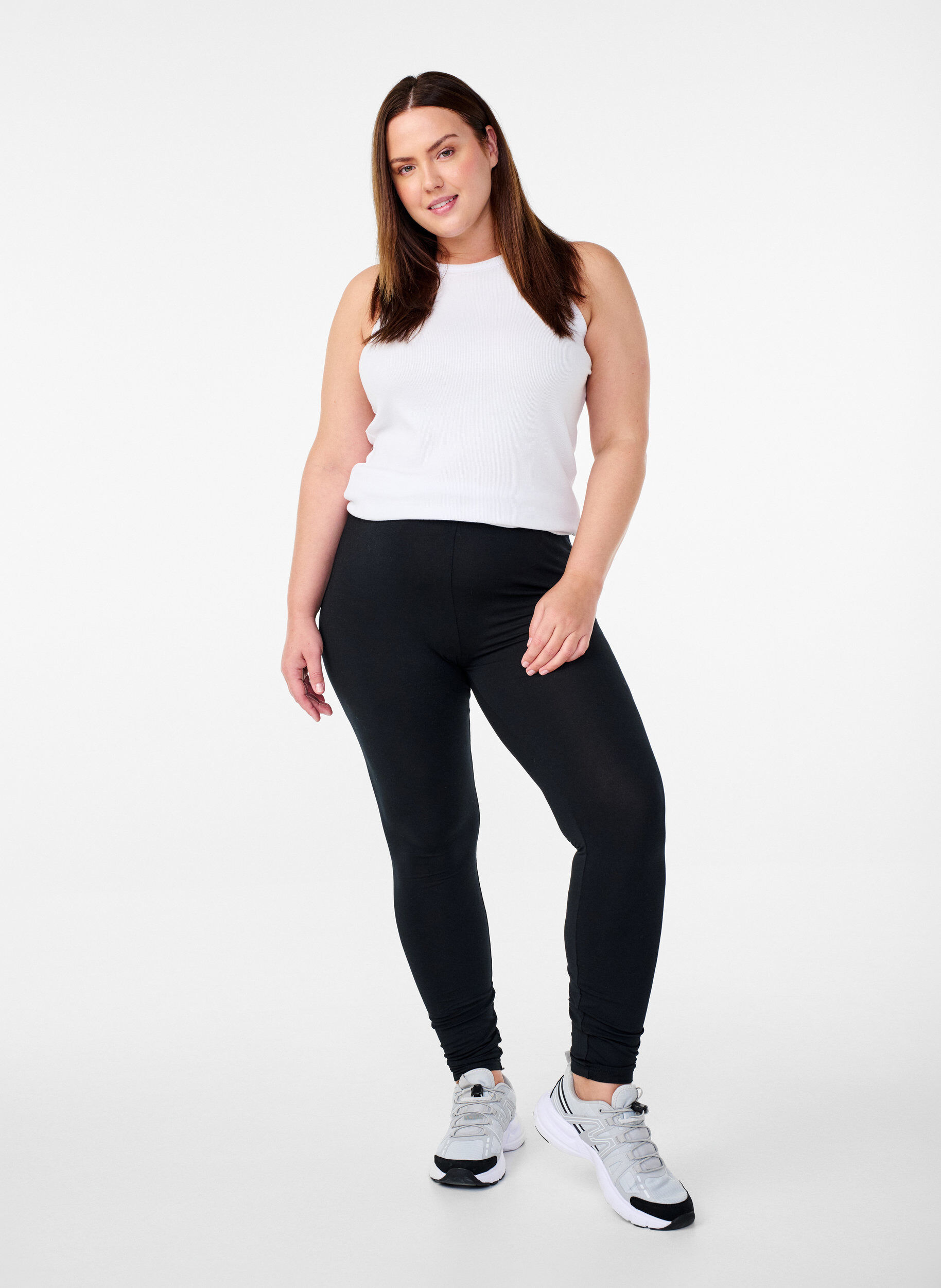 ZizziBasisleggings met extra lengte, Zwart, Model image number 1