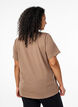 T-shirt col V, Marron, Model image number 2