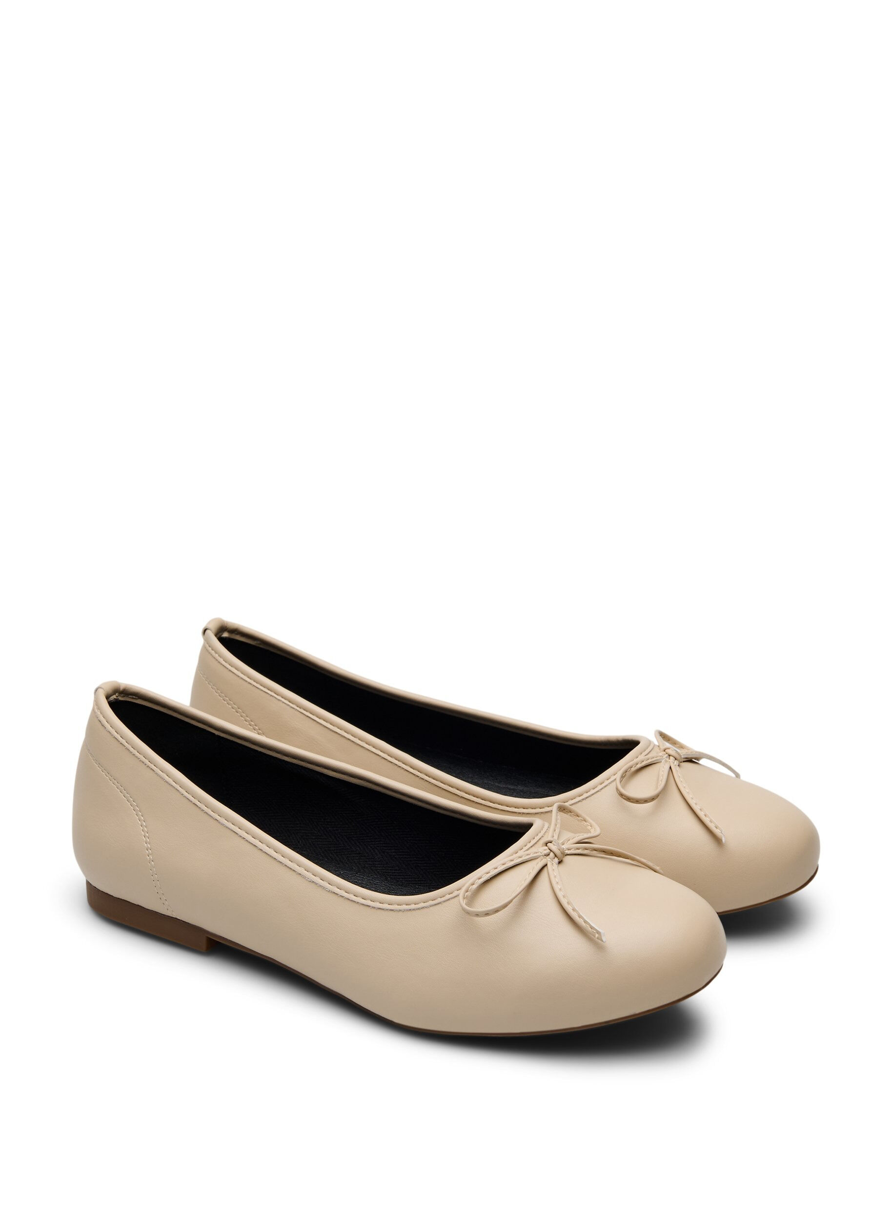 Zizzi Large - Ballerine avec n&oelig;ud, Beige, Packshot image number 1