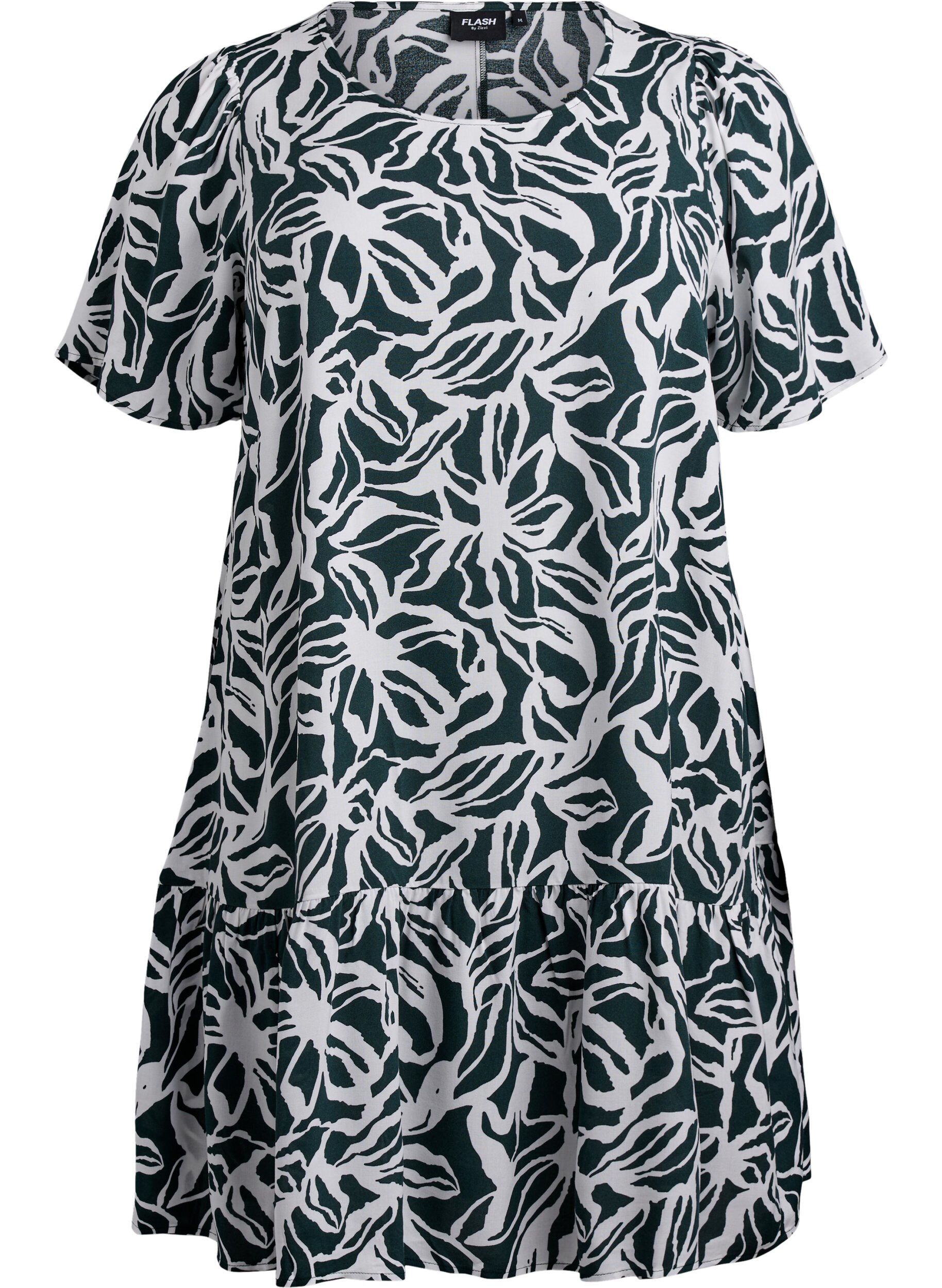 Zizzi FLASH - Robe en viscose avec d&eacute;coupe, Vert fonc&eacute;, Packshot image number 0