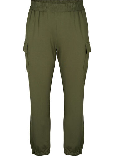 Pantalon cargo avec taille élastique, Forest Night, Packshot image number 0
