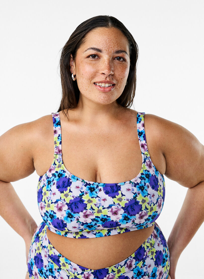 Haut de bikini avec bretelles ajustables, Violet, Model image number 0