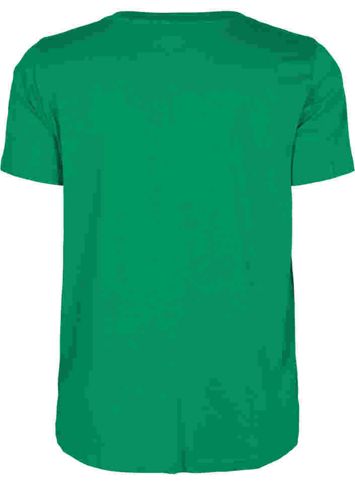 Katoenen t-shirt met korte mouwen en tekstopdruk, Jolly Green, Packshot image number 1