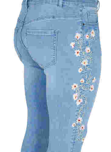 Extra slim Sanna-jeans met borduursel, Light blue, Packshot image number 3