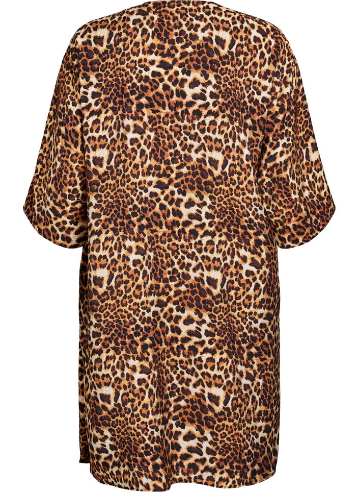 Kimono van viscose met 3/4 mouwen, Bruin, Packshot image number 1