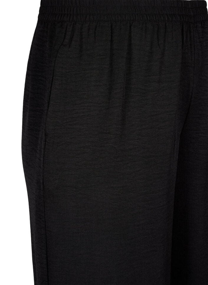 Pantalon ample avec ceinture &eacute;lastique et poches, Noir, Packshot image number 2