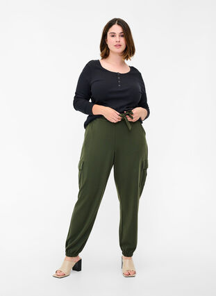 Pantalon cargo avec grandes poches, Forest Night, Model image number 0