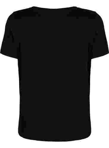 T-shirt de sport avec imprimé, Black w. Purple A, Packshot image number 1