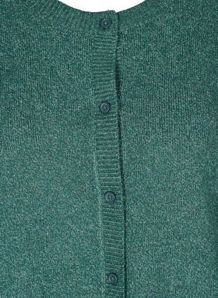 Kort gemêleerd gebreid vest met knoopsluiting, Darkest Spruce Mel., Packshot image number 2