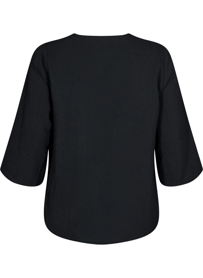 Blouse met 3/4 mouwen, Zwart, Packshot image number 1