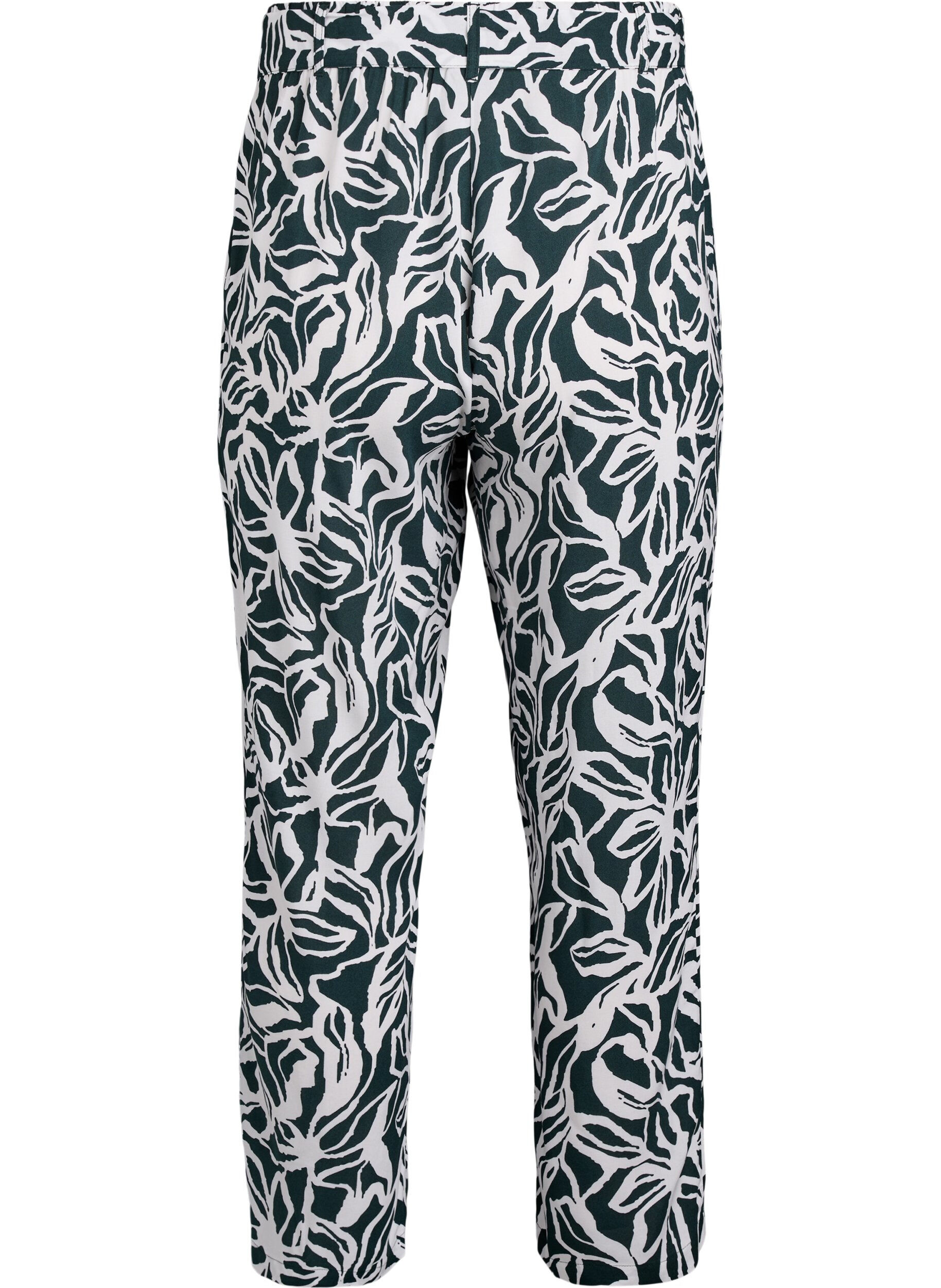 Zizzi Pantalon taille haute en viscose, Vert fonc&eacute;, Packshot image number 1