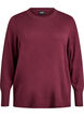 Gebreide blouse met ronde hals, Rood, Packshot image number 0