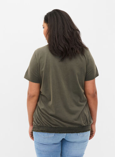T-shirt en coton bio avec smocks, Ivy Acid Eagle AS S, Model image number 1