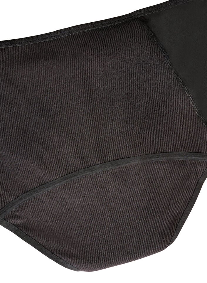 High-waisted katoenen nachtelijke menstruatiepanties, Zwart, Packshot