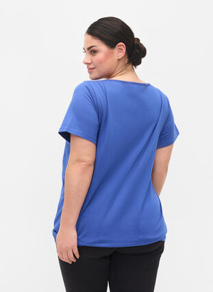 T-shirt en coton à manches courtes, Dazzling Blue, Model image number 1