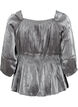 Zilverkleurige blouse met 3/4 mouwen en smok, Dark Silver, Packshot image number 1